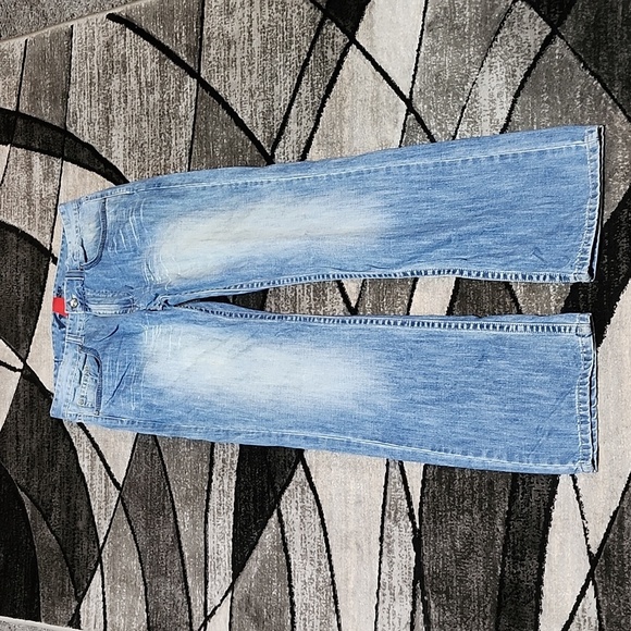 REQUEST EMBROIDERED DOUBLE POCKET STRAIGHT LEG DENIM JEAN - Picture 5 of 16